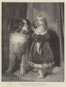 Prinses Mary van Cambridge (Hertogin van Teck) als kind, in de Victoriaanse tentoonstelling door Edwin Landseer